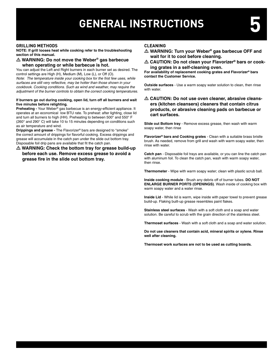 General instructions | weber 38008 User Manual | Page 5 / 36