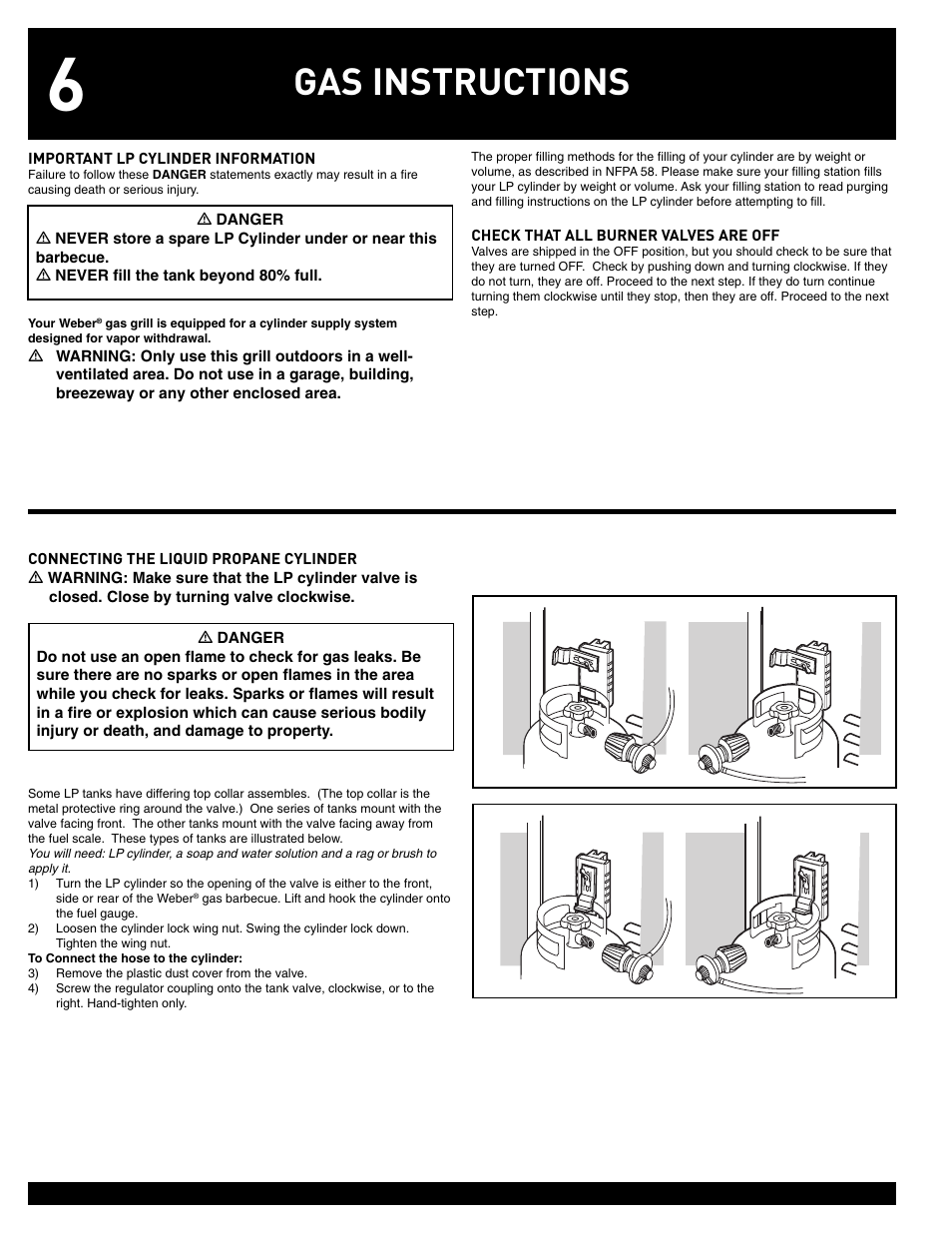 Gas instructions | weber 38008 User Manual | Page 6 / 36
