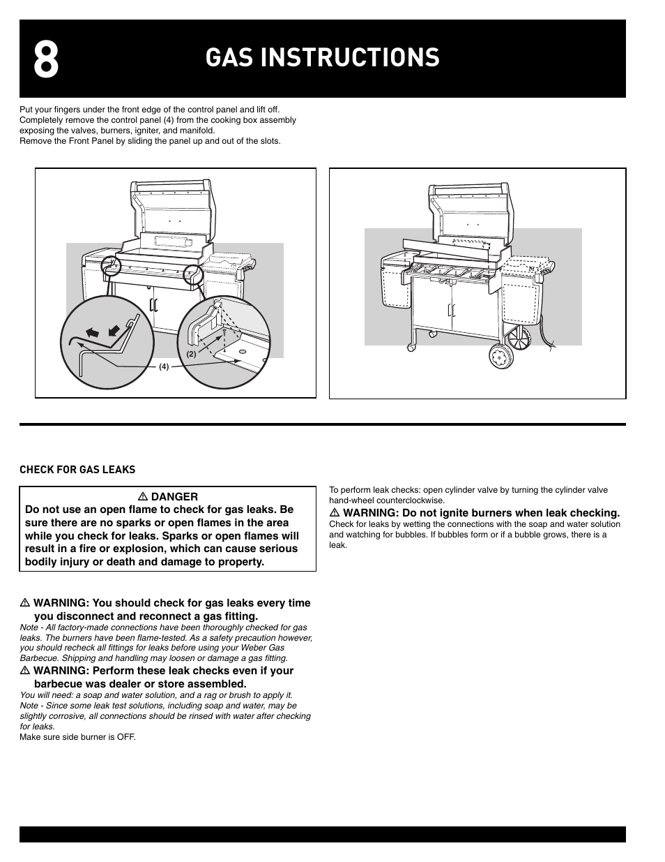 Gas instructions | weber 38008 User Manual | Page 8 / 36