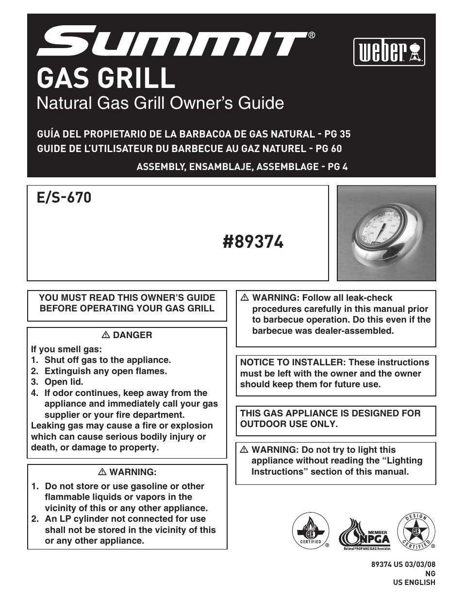 weber 89374 User Manual | 88 pages