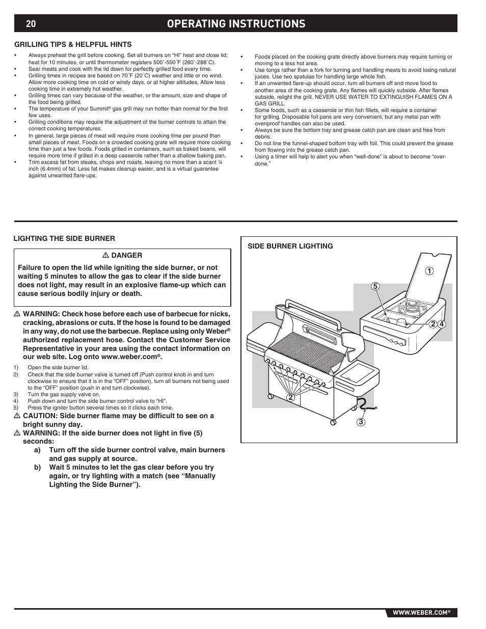Operating instructions | weber 89374 User Manual | Page 20 / 88