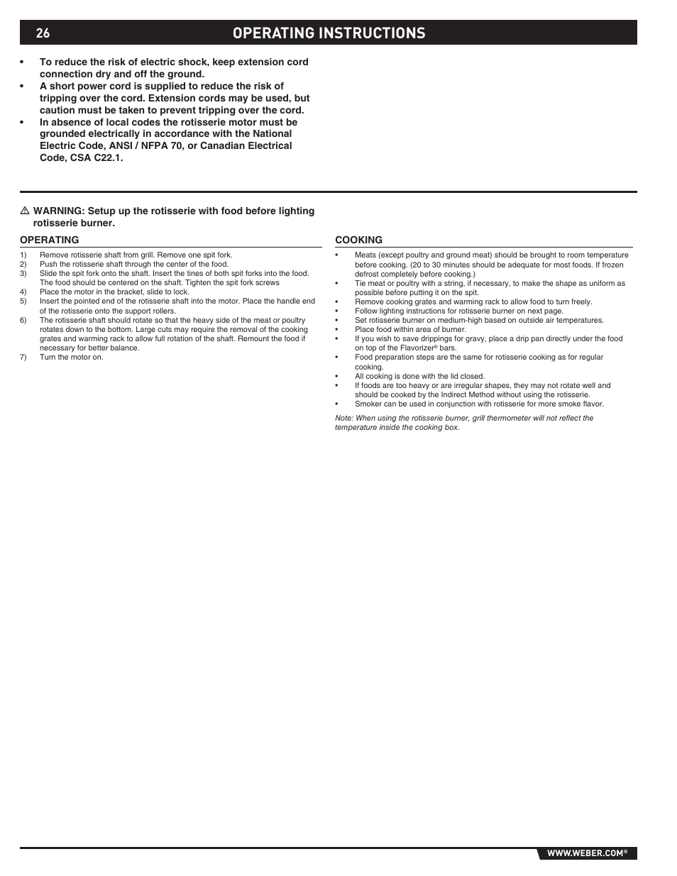 Operating instructions | weber 89374 User Manual | Page 26 / 88