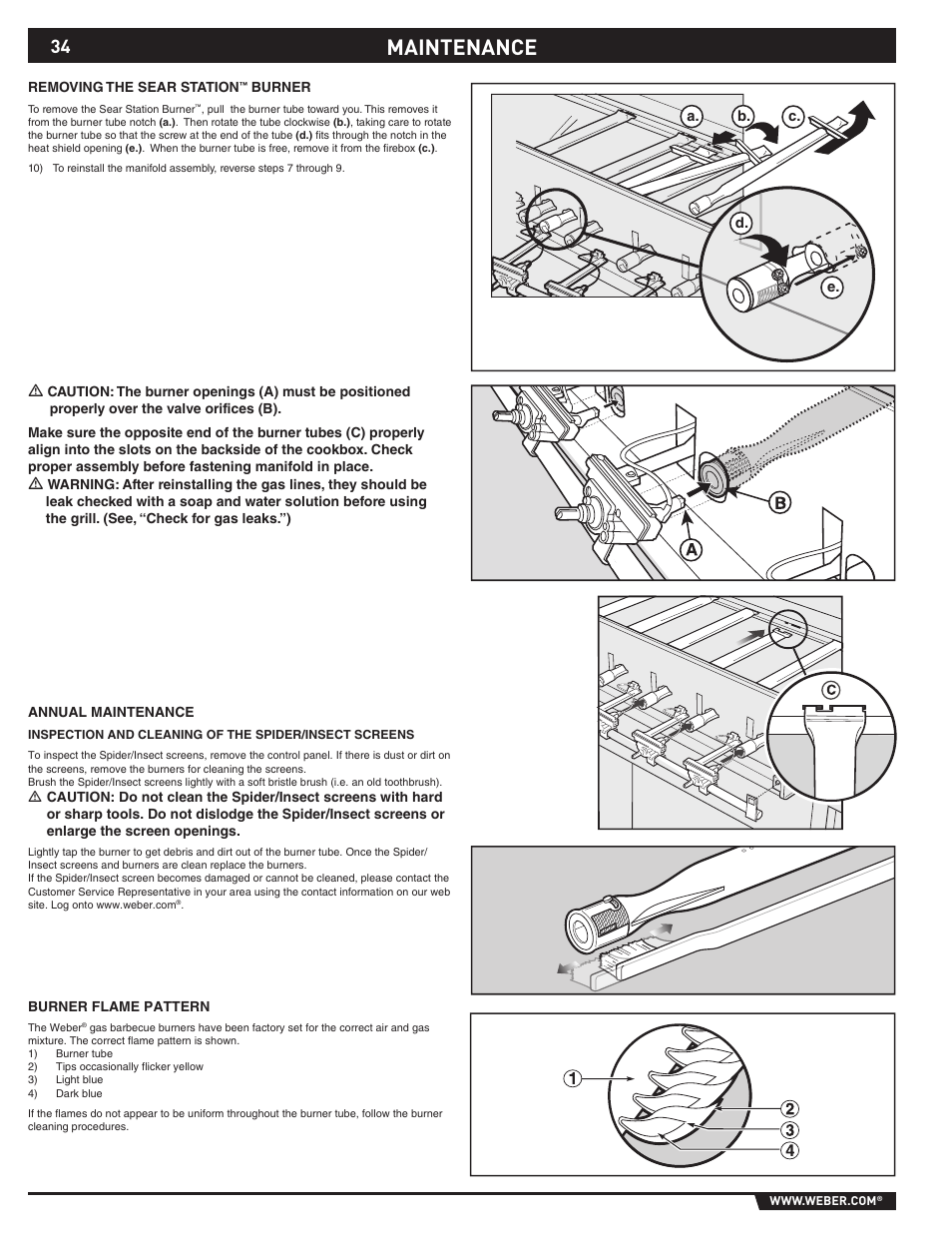 Maintenance | weber 89374 User Manual | Page 34 / 88