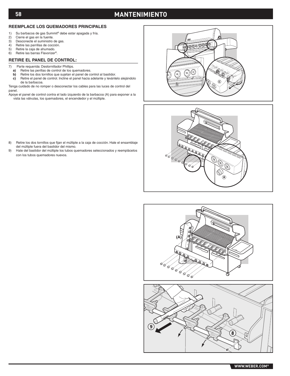 Mantenimiento | weber 89374 User Manual | Page 58 / 88