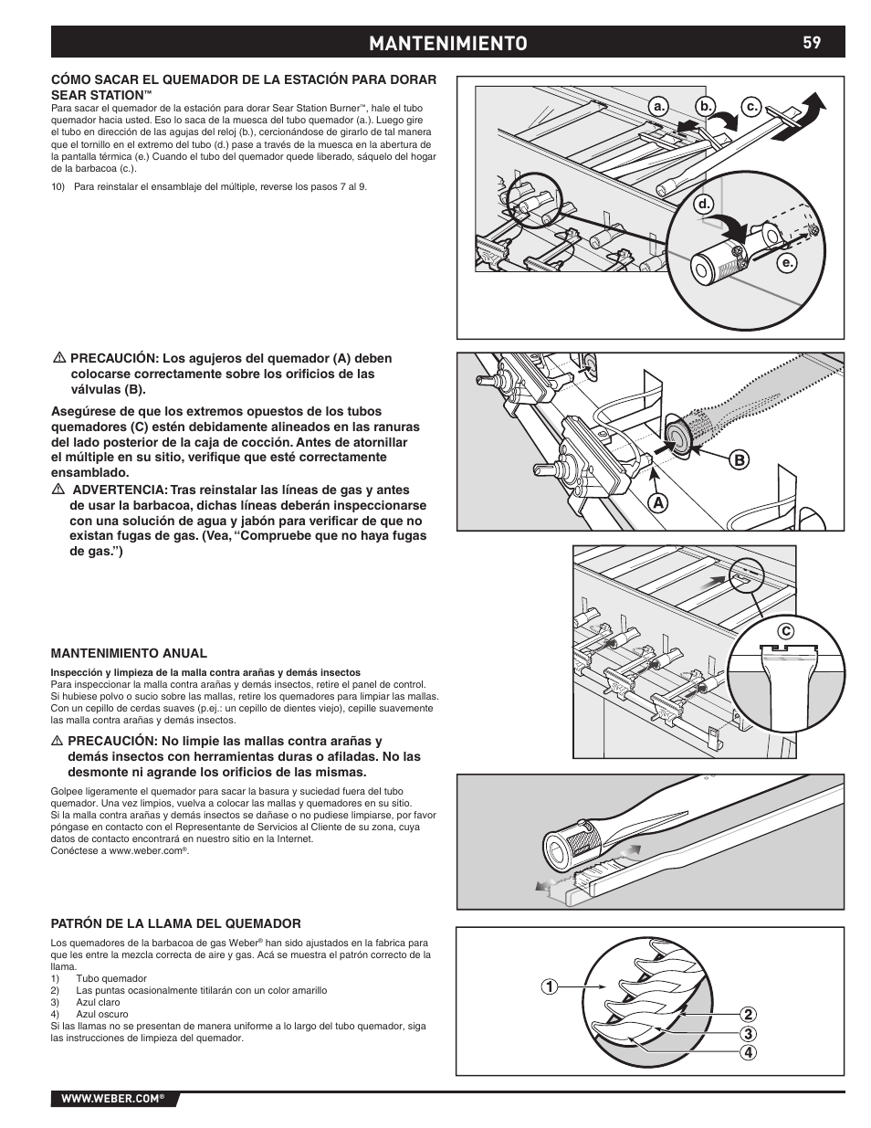 Mantenimiento | weber 89374 User Manual | Page 59 / 88