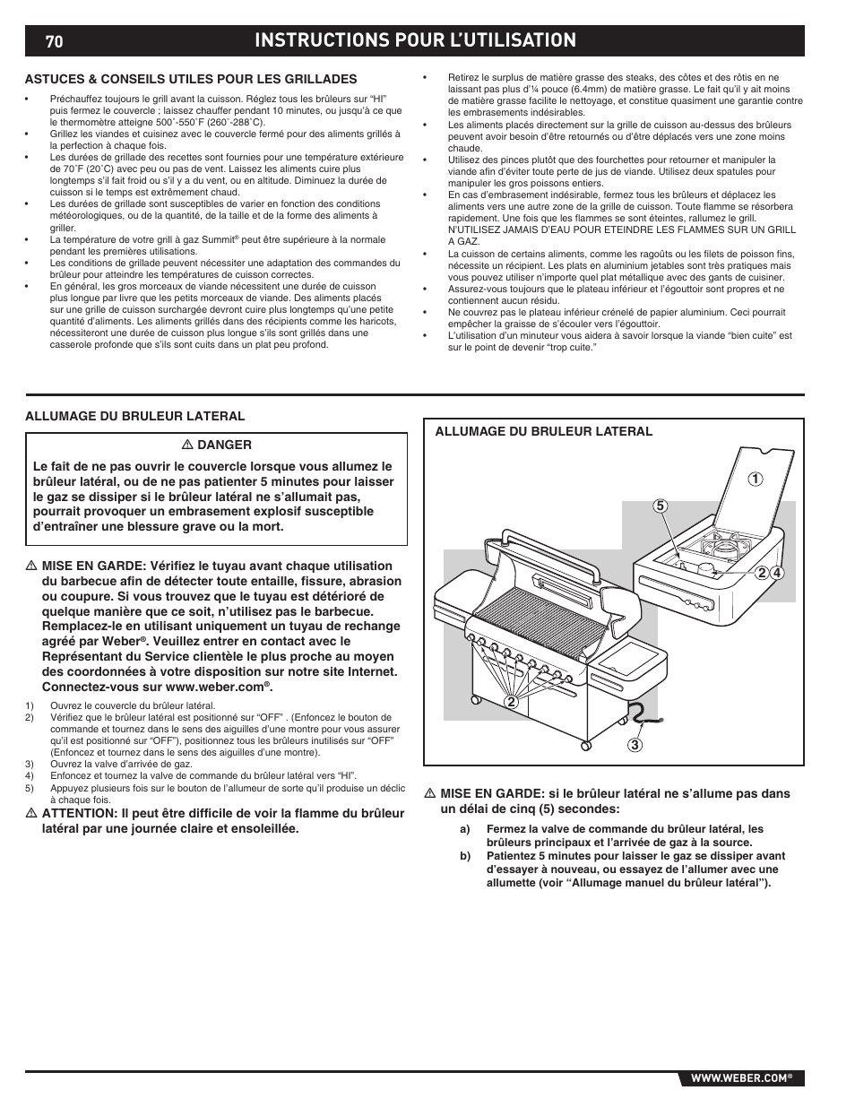 Instructions pour l’utilisation | weber 89374 User Manual | Page 70 / 88