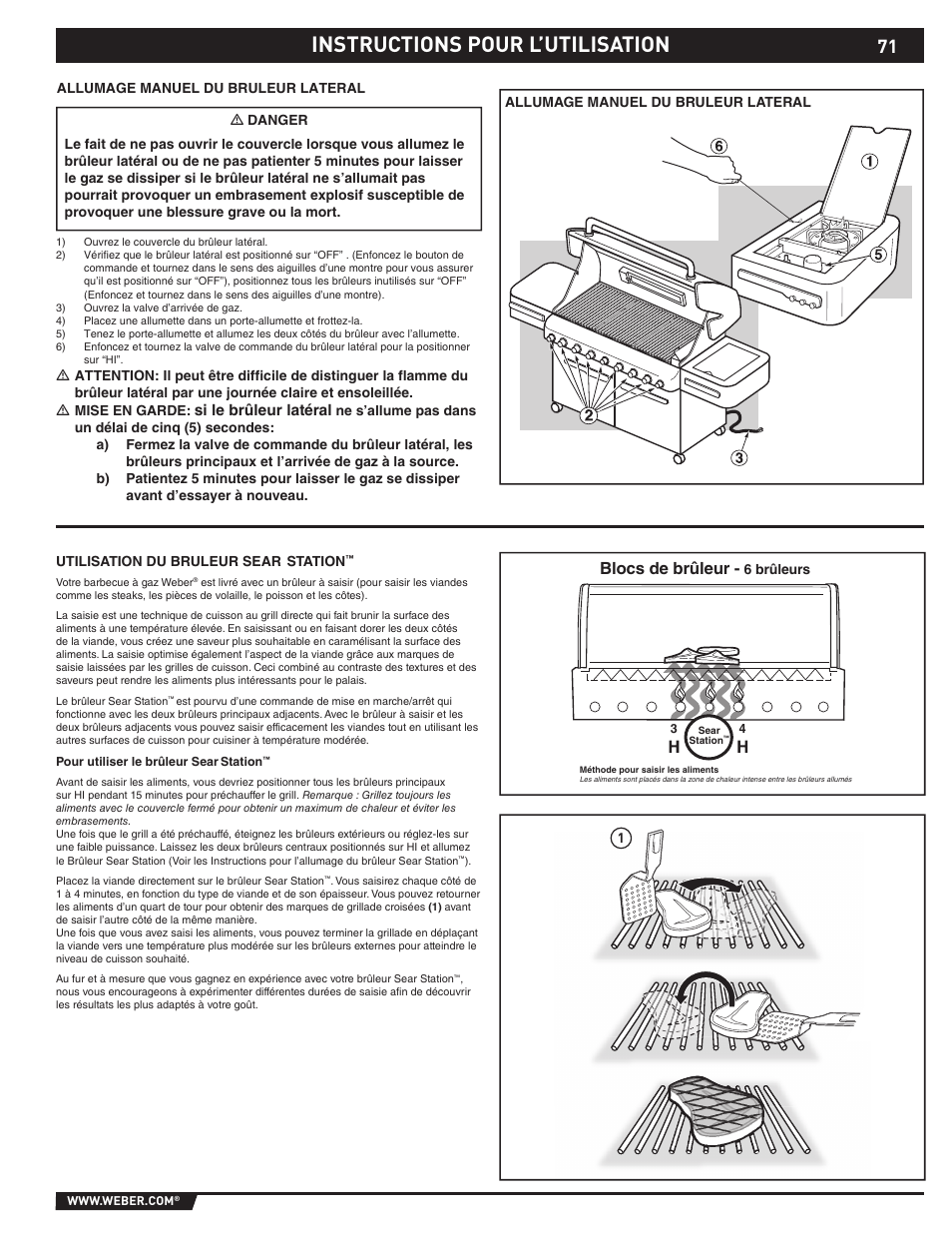 Instructions pour l’utilisation, Blocs de brûleur | weber 89374 User Manual | Page 71 / 88