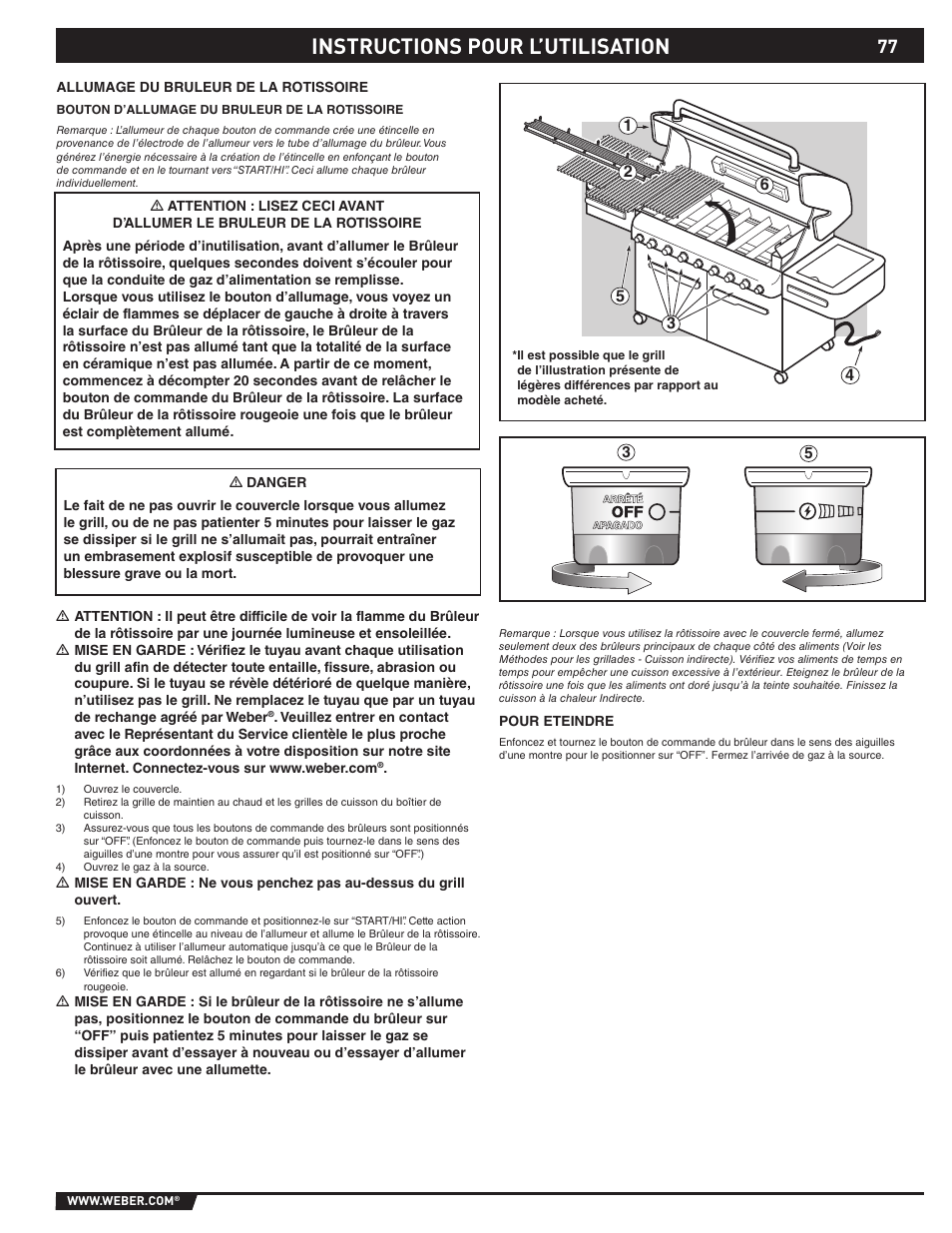 Instructions pour l’utilisation | weber 89374 User Manual | Page 77 / 88