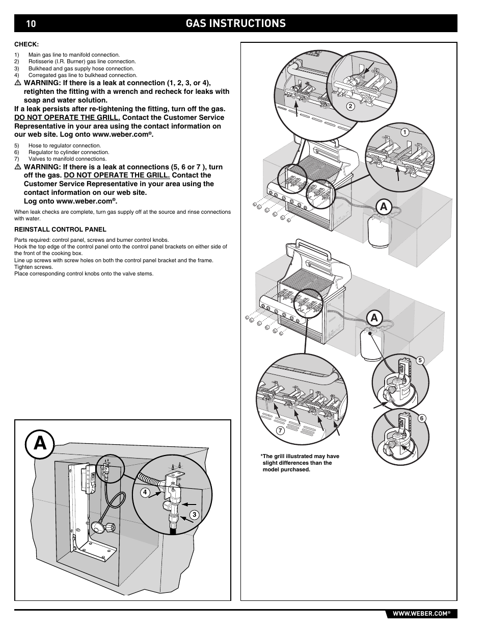 Gas instructions | weber 43154 User Manual | Page 10 / 28