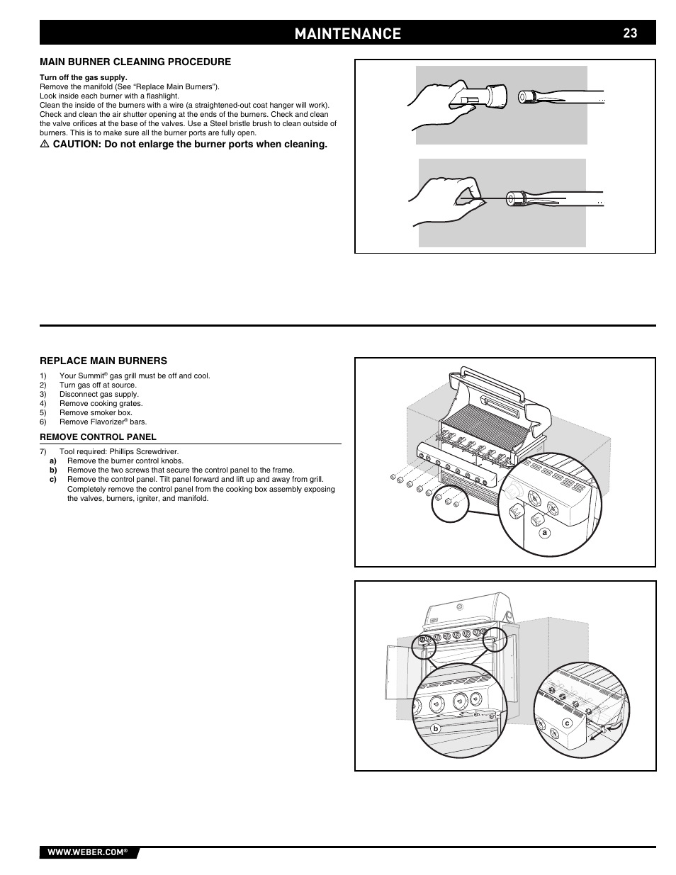 Maintenance | weber 43154 User Manual | Page 23 / 28