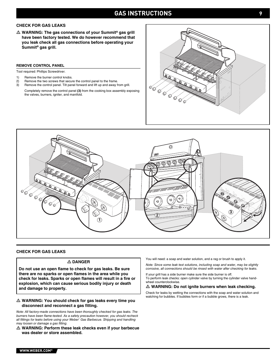 Gas instructions | weber 43154 User Manual | Page 9 / 28