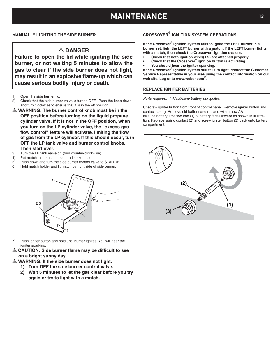 Maintenance | weber 42376 User Manual | Page 13 / 16