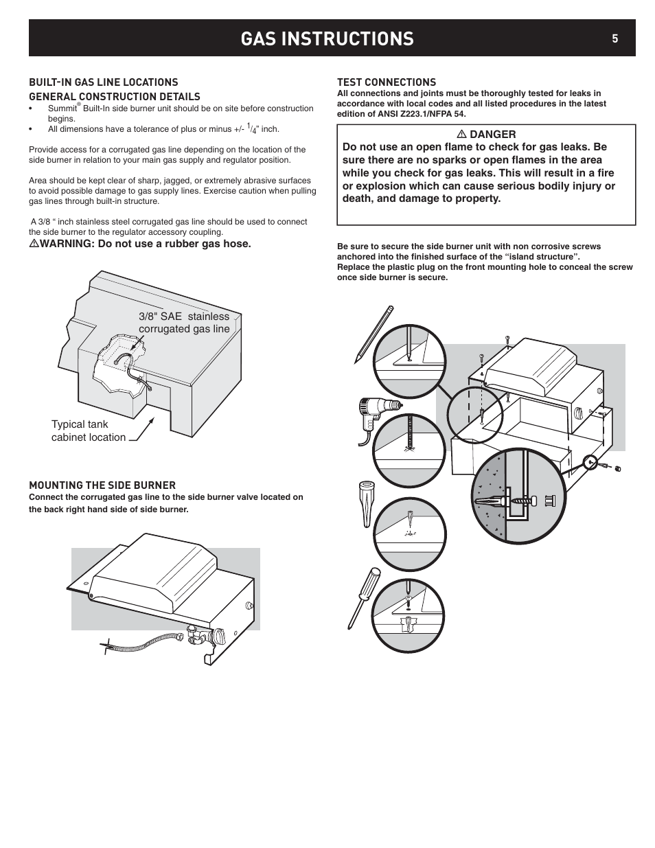 Gas instructions | weber 42376 User Manual | Page 5 / 16