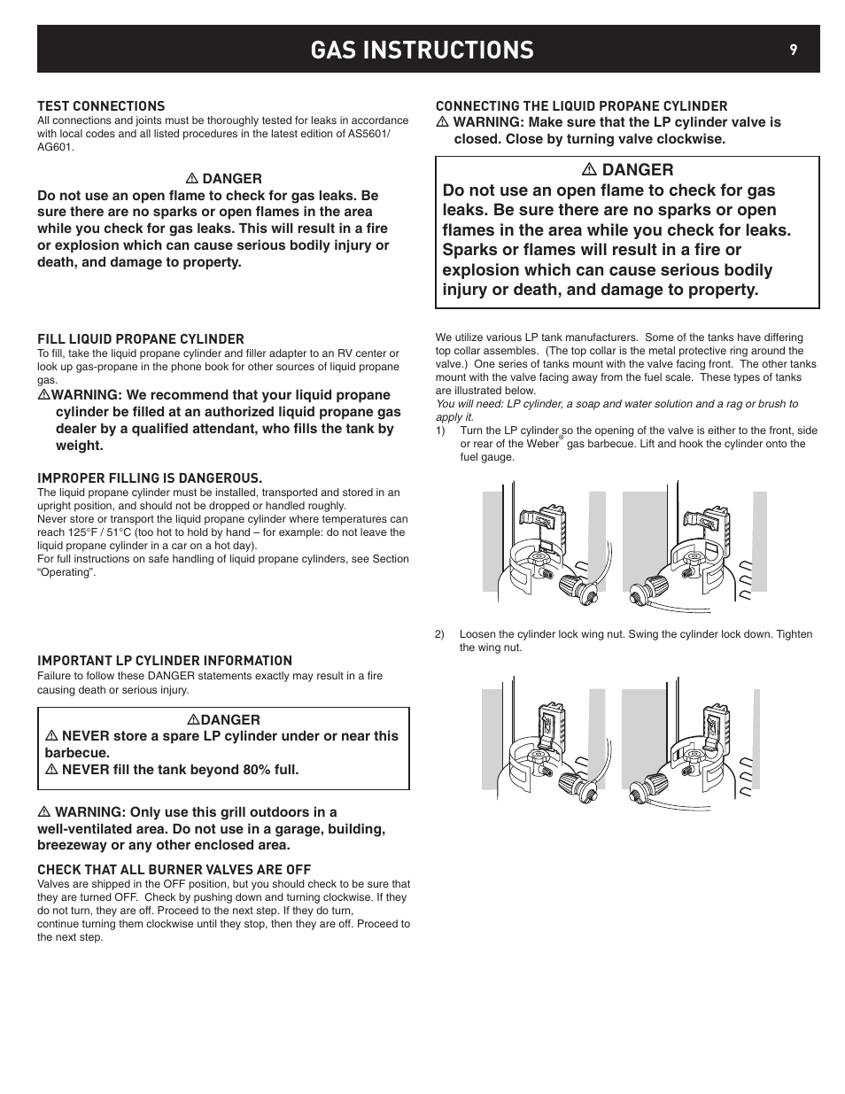 Gas instructions | weber 42376 User Manual | Page 9 / 16