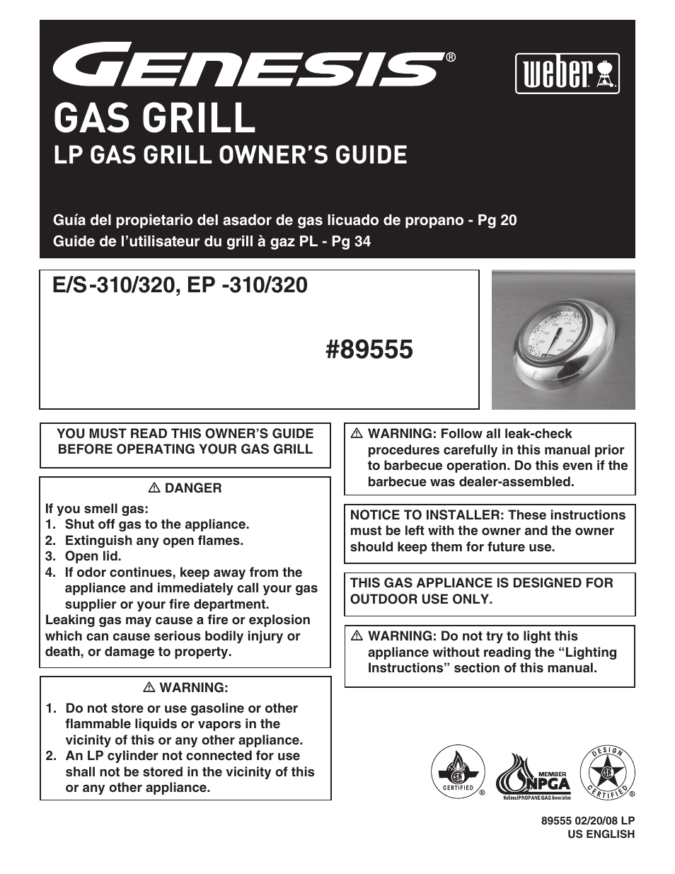 weber E/S-310 User Manual | 56 pages