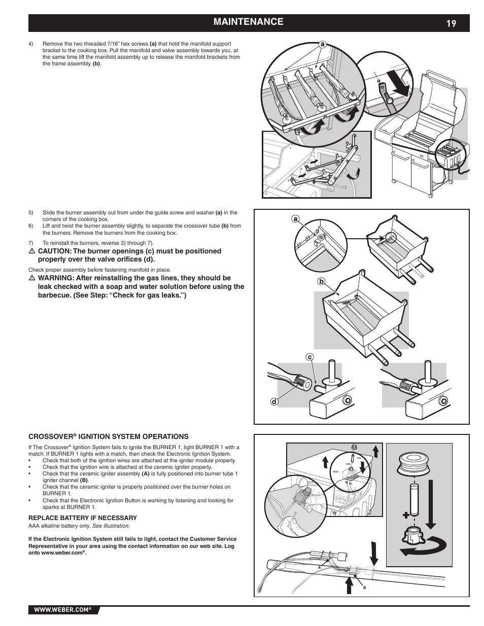 Maintenance | weber E/S-310 User Manual | Page 19 / 56