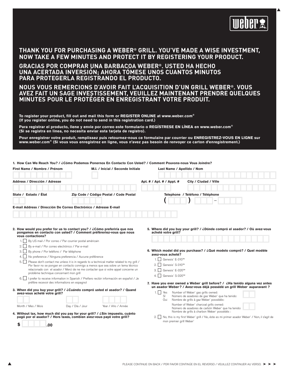 weber E/S-310 User Manual | Page 55 / 56