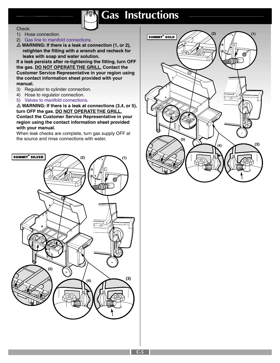 Gas instructions | weber 42090 User Manual | Page 34 / 47