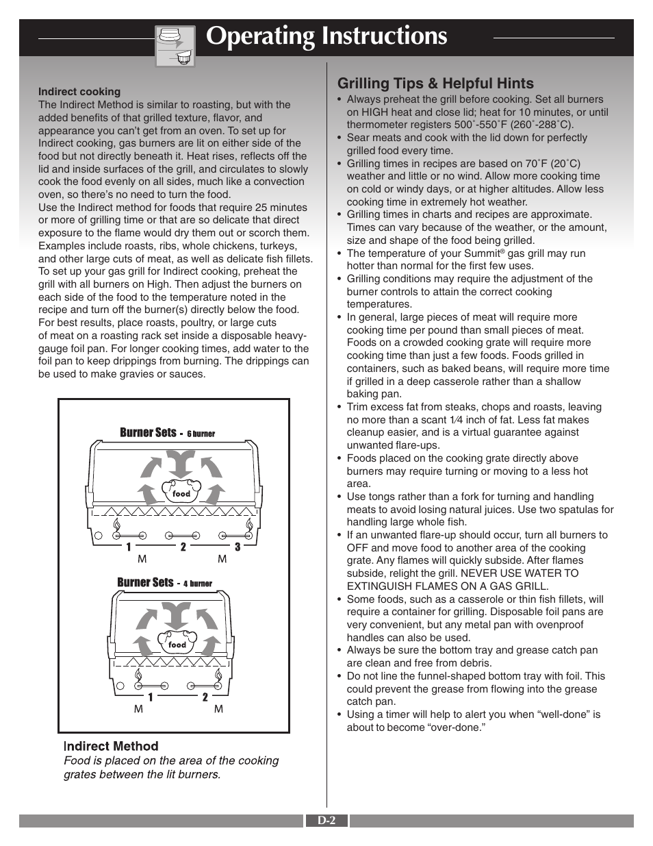 Operating instructions, Grilling tips & helpful hints | weber 42090 User Manual | Page 39 / 47