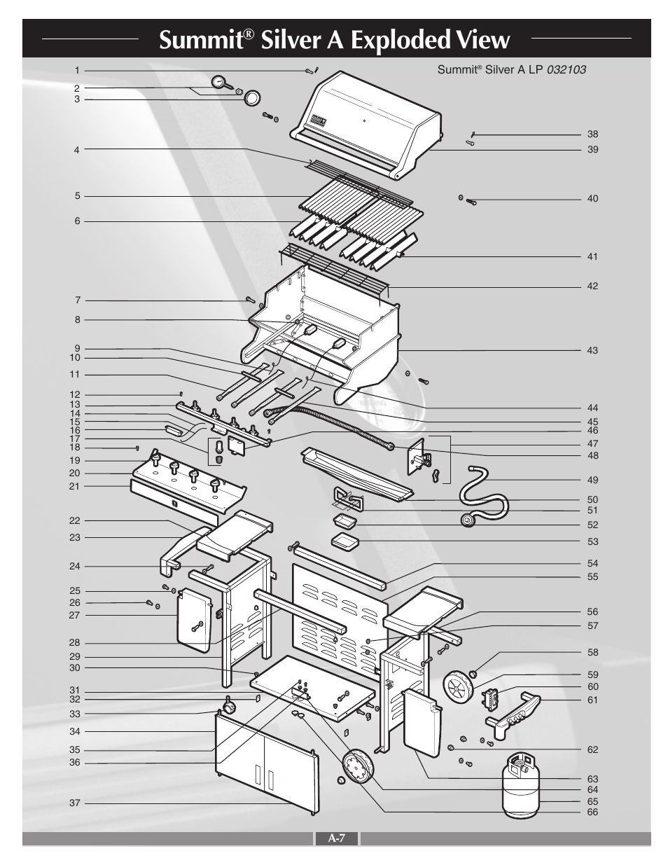 Summit, Silver a exploded view | weber 42090 User Manual | Page 7 / 47