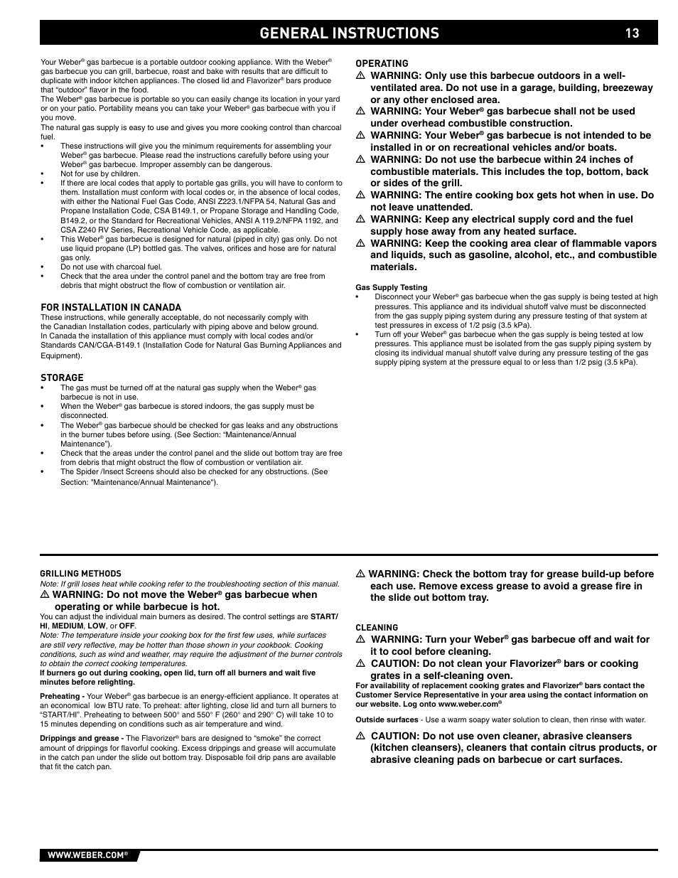 General instructions | weber S-620/650 User Manual | Page 13 / 76