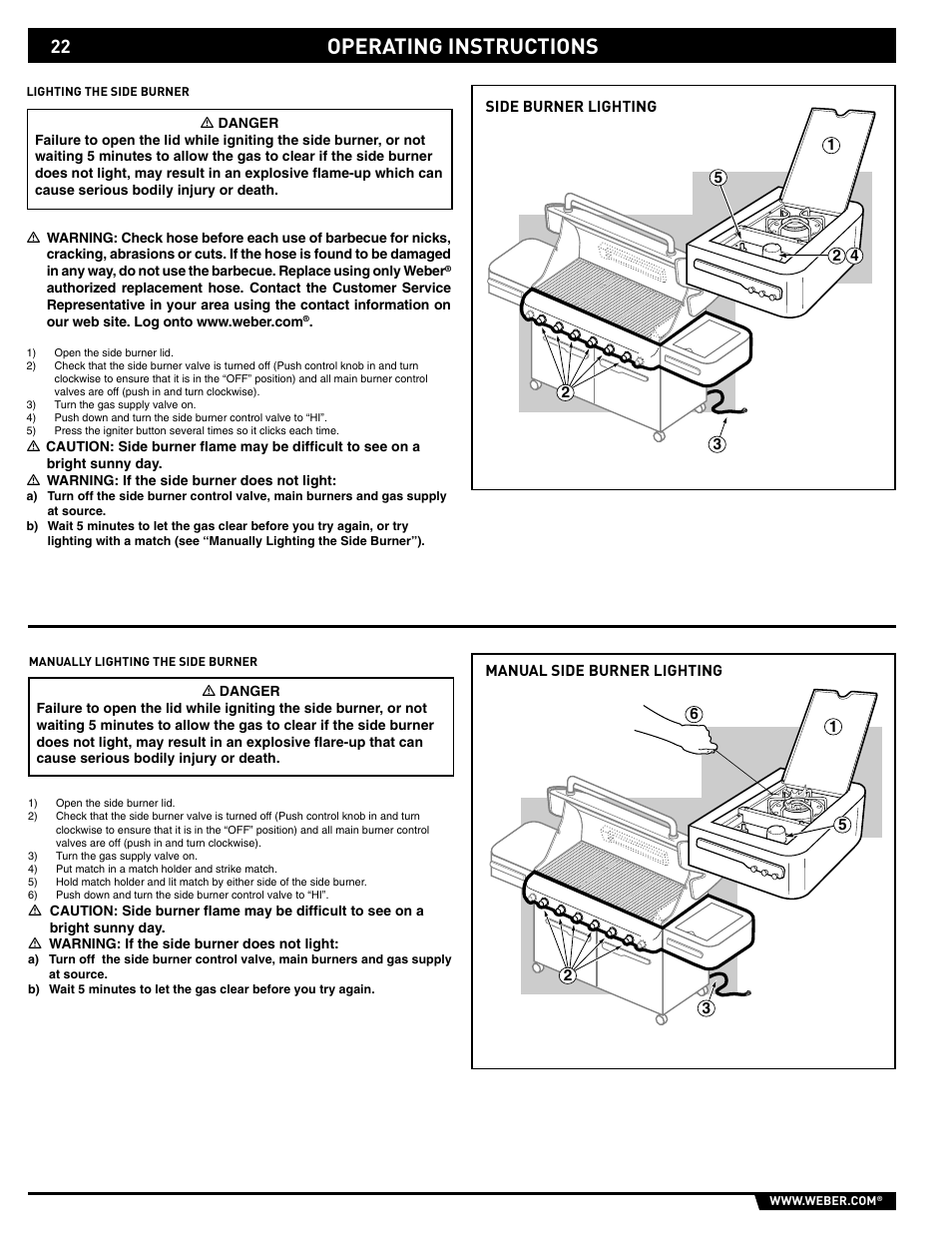 Operating instructions | weber S-620/650 User Manual | Page 22 / 76