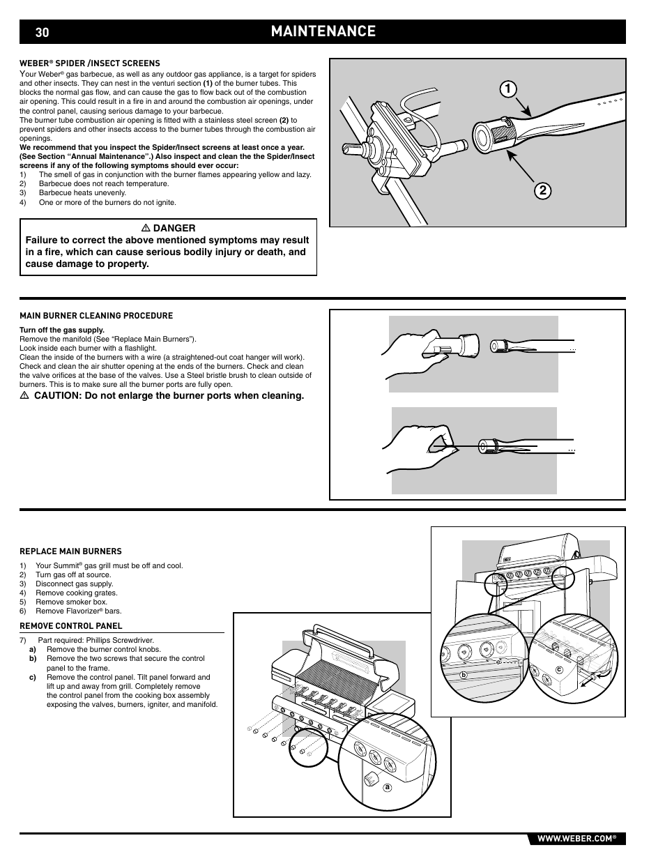 Maintenance | weber S-620/650 User Manual | Page 30 / 76