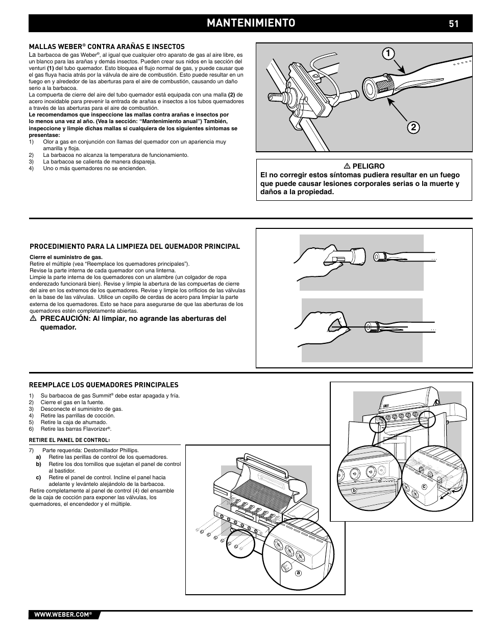 Mantenimiento | weber S-620/650 User Manual | Page 51 / 76
