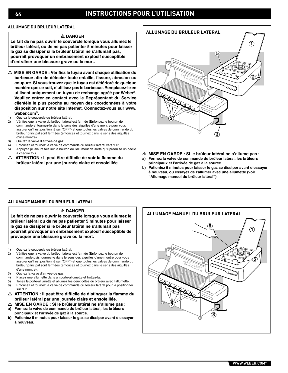 Instructions pour l’utilisation | weber S-620/650 User Manual | Page 64 / 76