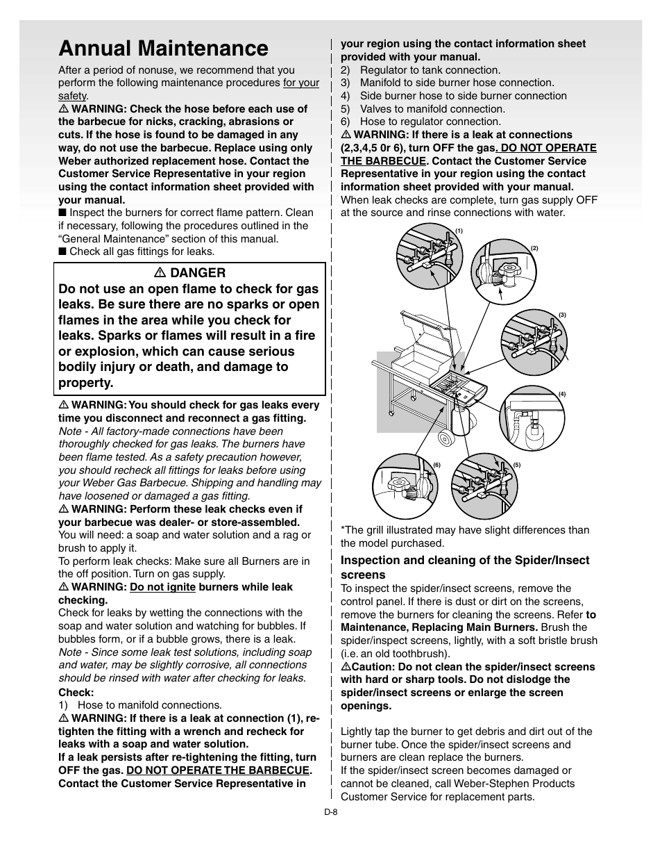 Annual maintenance | weber Genesis 55009 User Manual | Page 31 / 38
