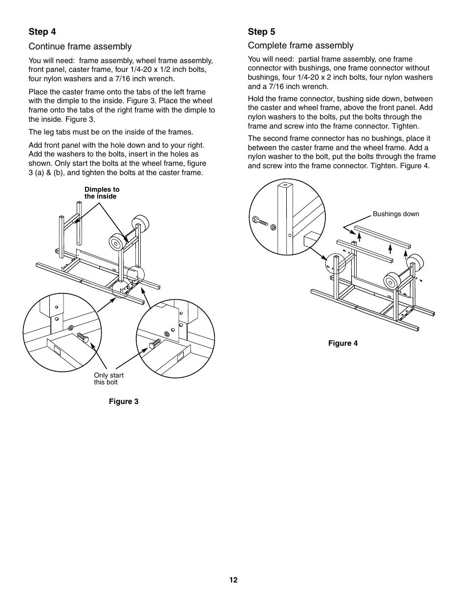 Continue frame assembly, Complete frame assembly | weber 5000 User Manual | Page 12 / 44