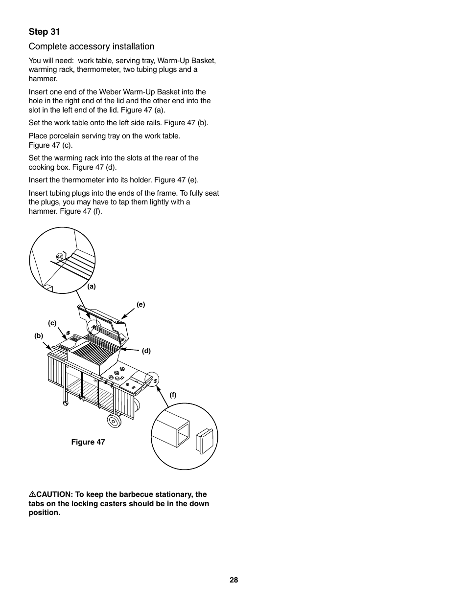 Complete accessory installation | weber 5000 User Manual | Page 28 / 44