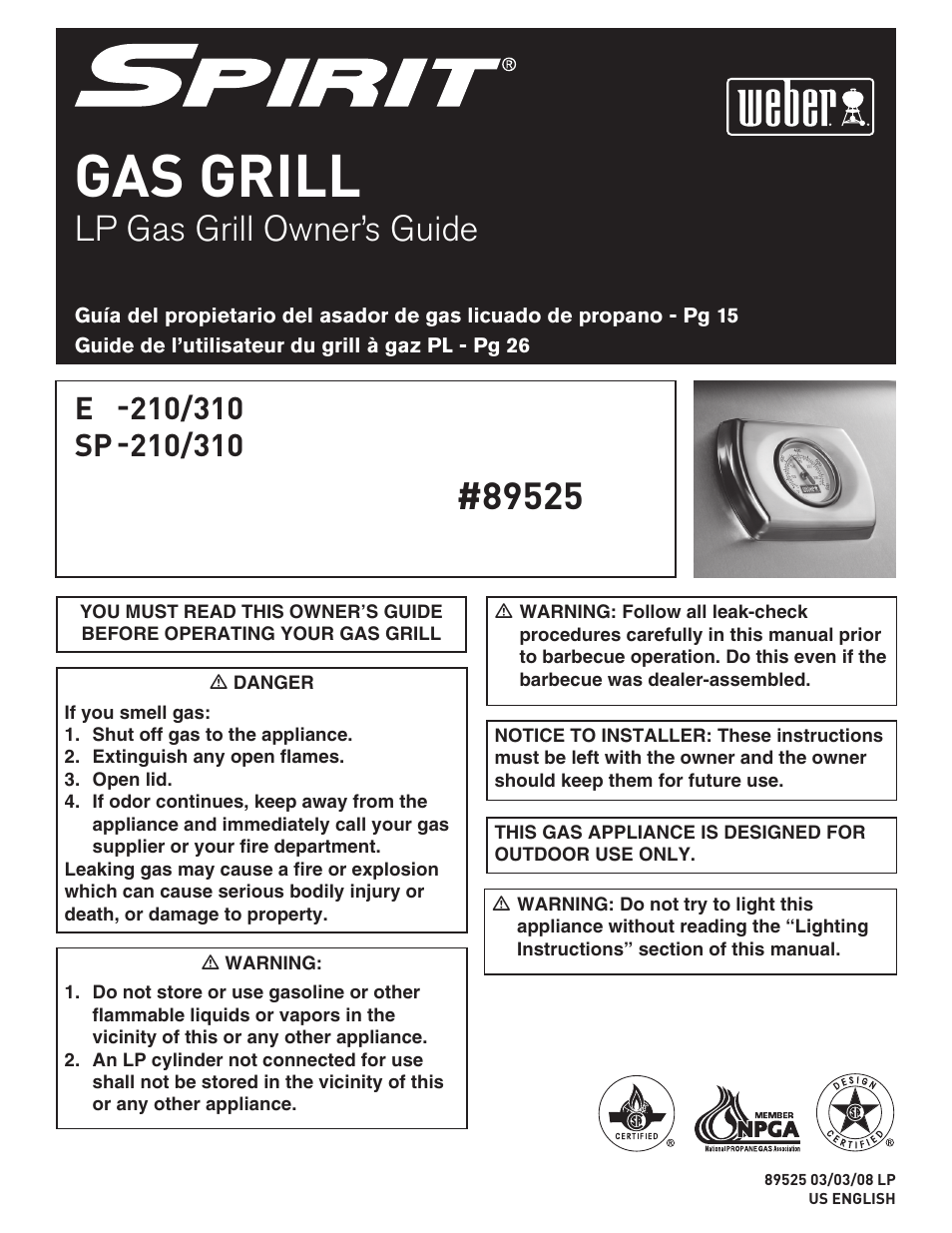 weber SP - 310 User Manual | 40 pages