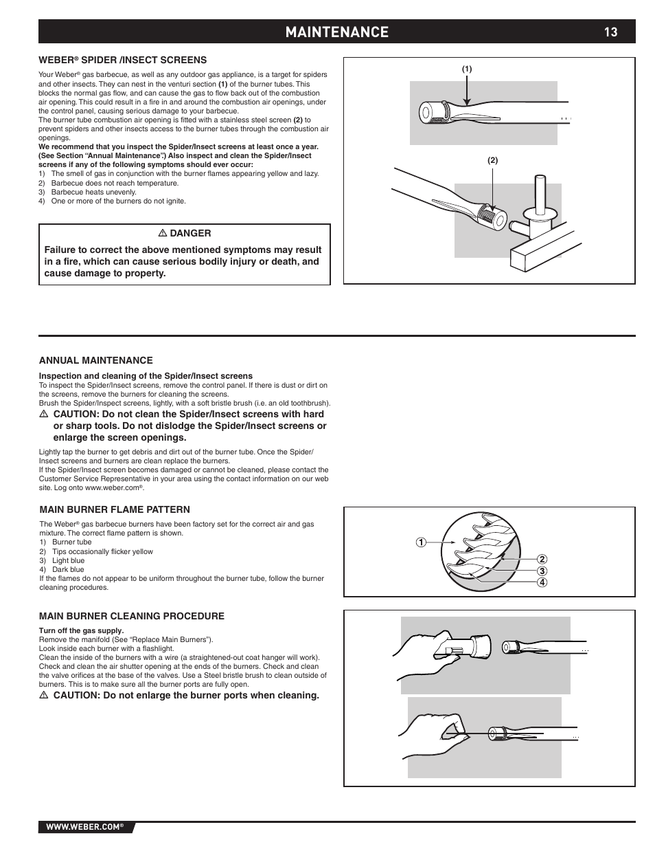 Maintenance | weber SP - 310 User Manual | Page 13 / 40