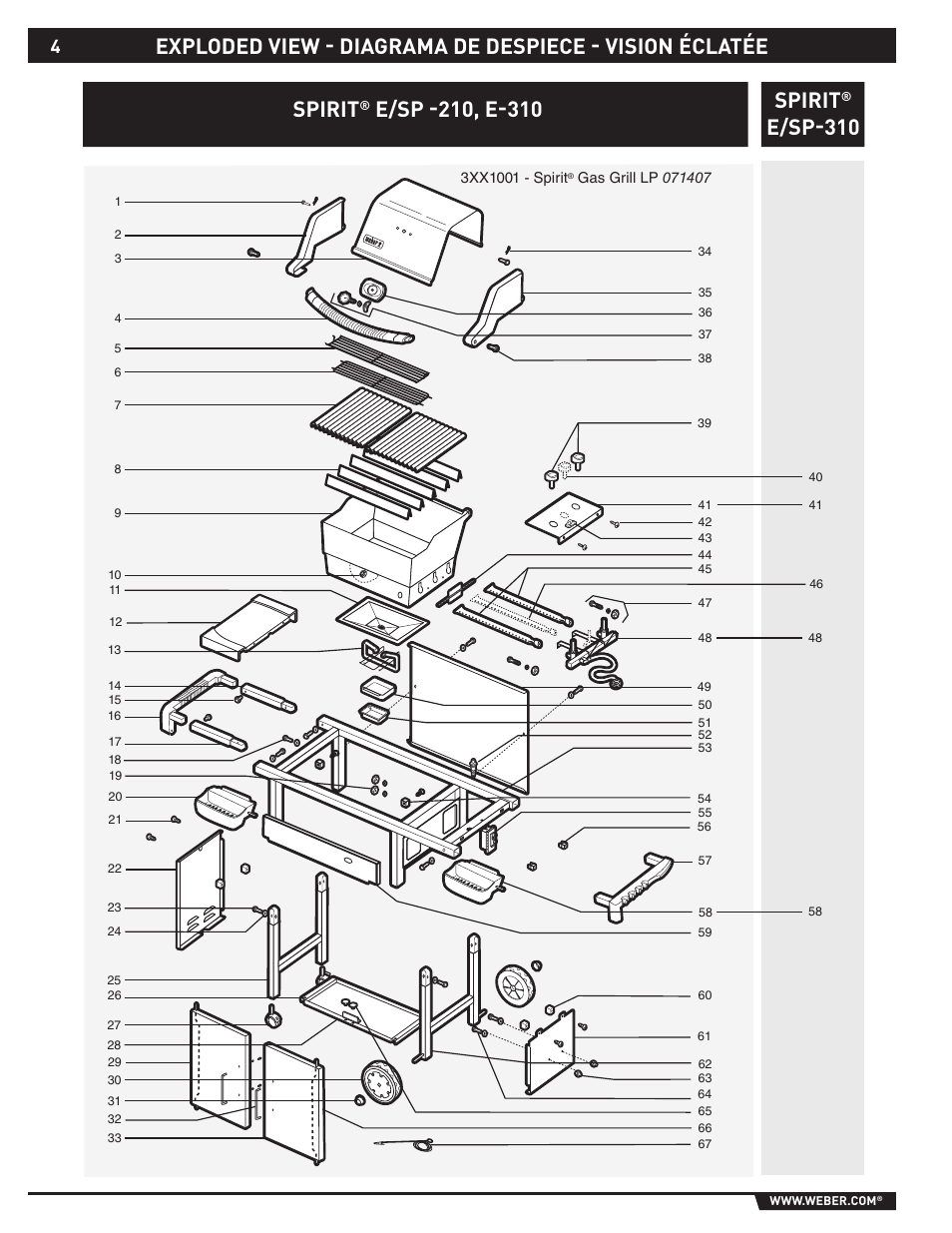 E/sp-310 spirit | weber SP - 310 User Manual | Page 4 / 40