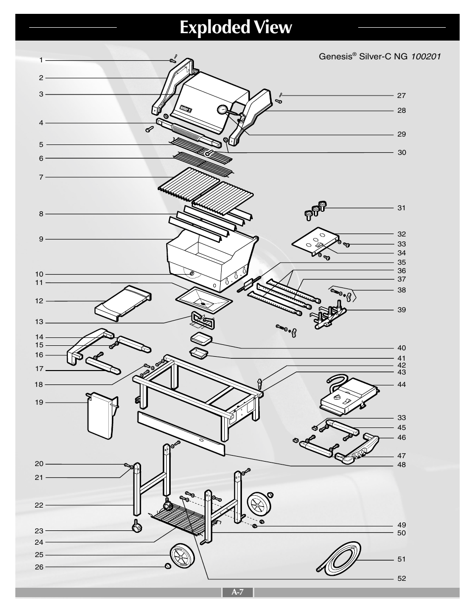 Exploded view | weber Genesis Silver C 55265 User Manual | Page 7 / 30
