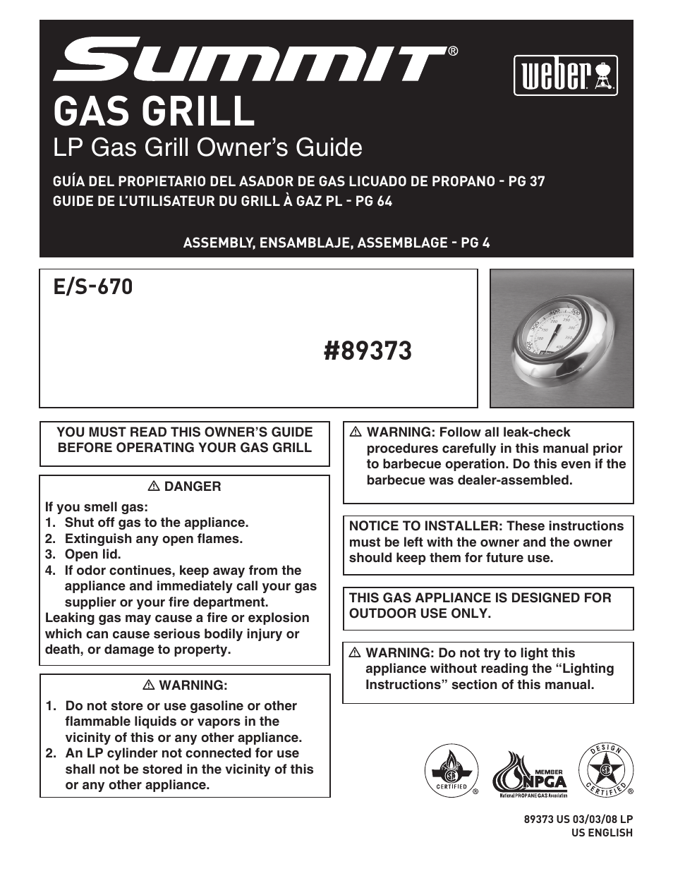 weber 89373 User Manual | 92 pages