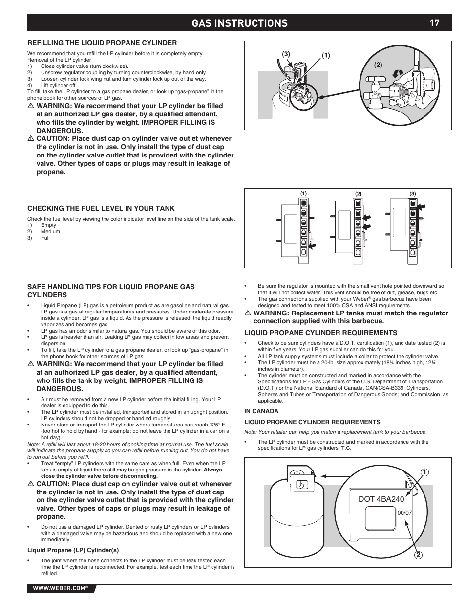 Gas instructions | weber 89373 User Manual | Page 17 / 92