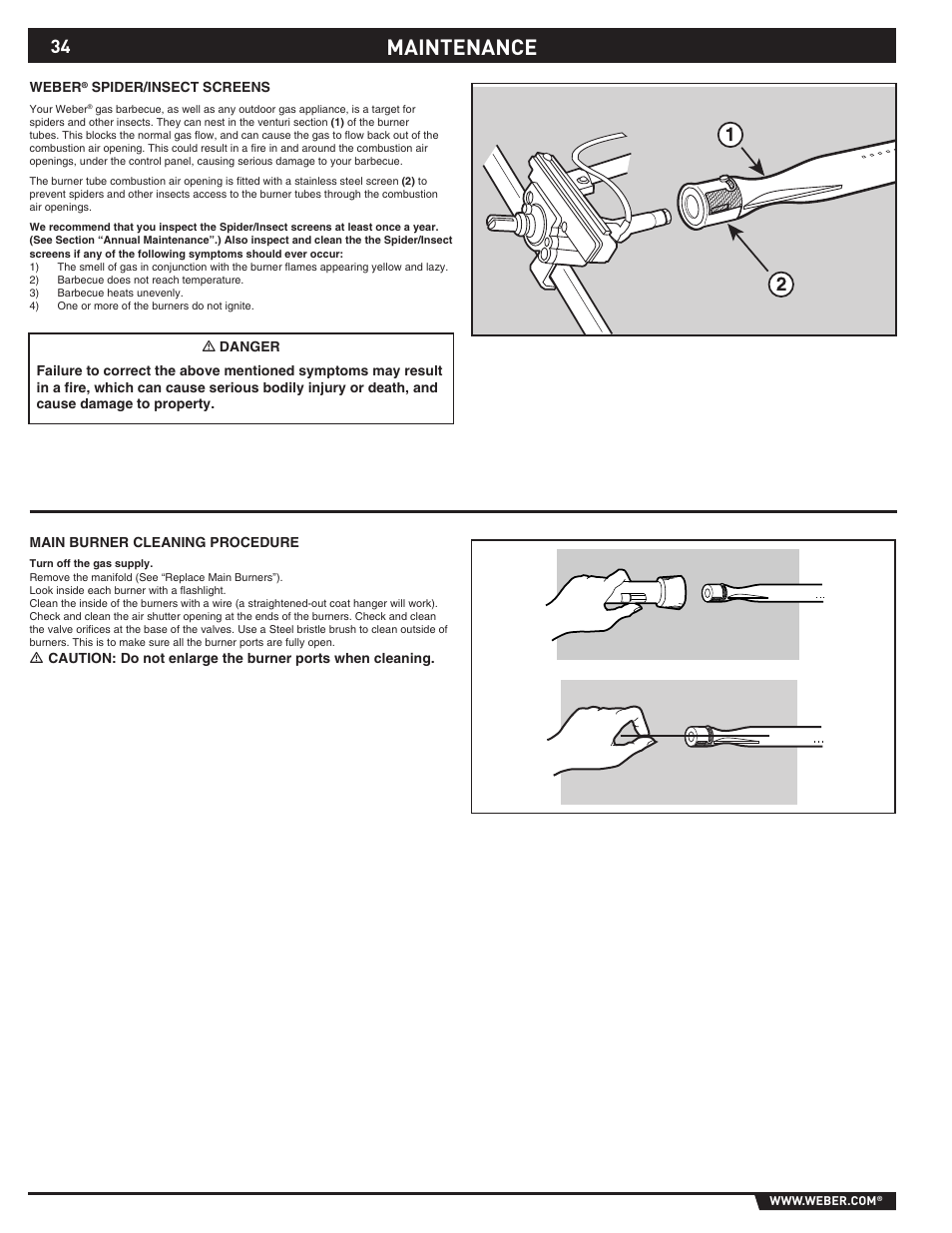 Maintenance | weber 89373 User Manual | Page 34 / 92