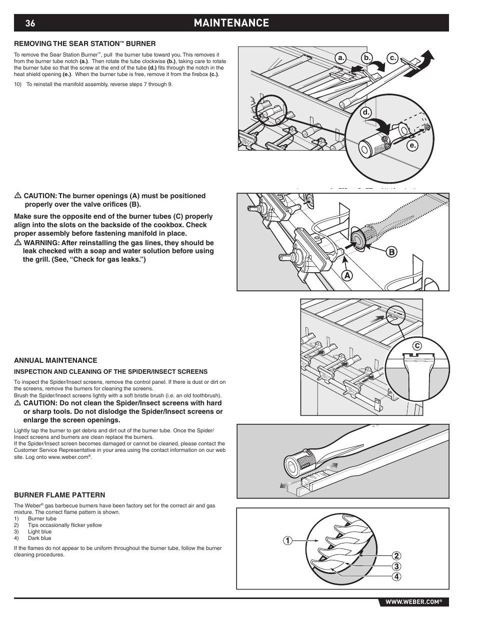 Maintenance | weber 89373 User Manual | Page 36 / 92