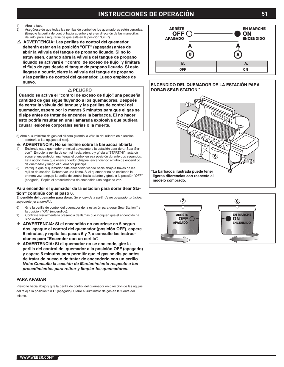 Instrucciones de operación | weber 89373 User Manual | Page 51 / 92