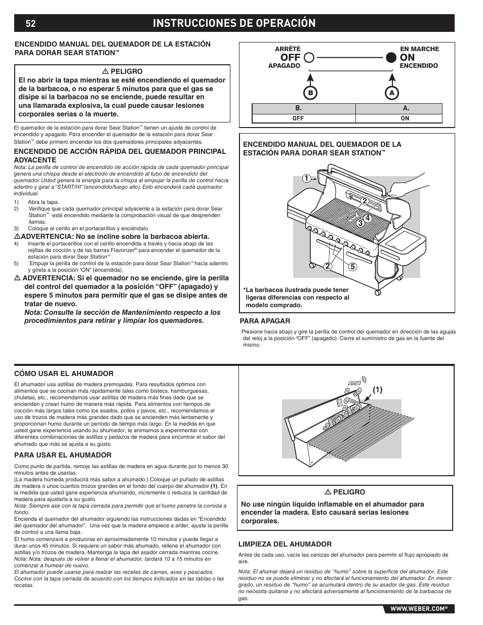 Instrucciones de operación | weber 89373 User Manual | Page 52 / 92