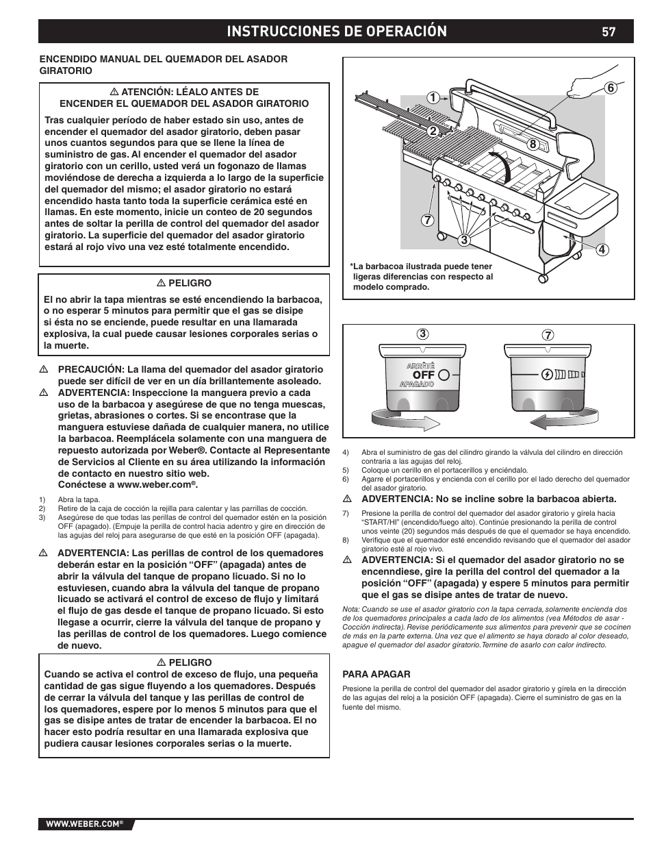 Instrucciones de operación | weber 89373 User Manual | Page 57 / 92