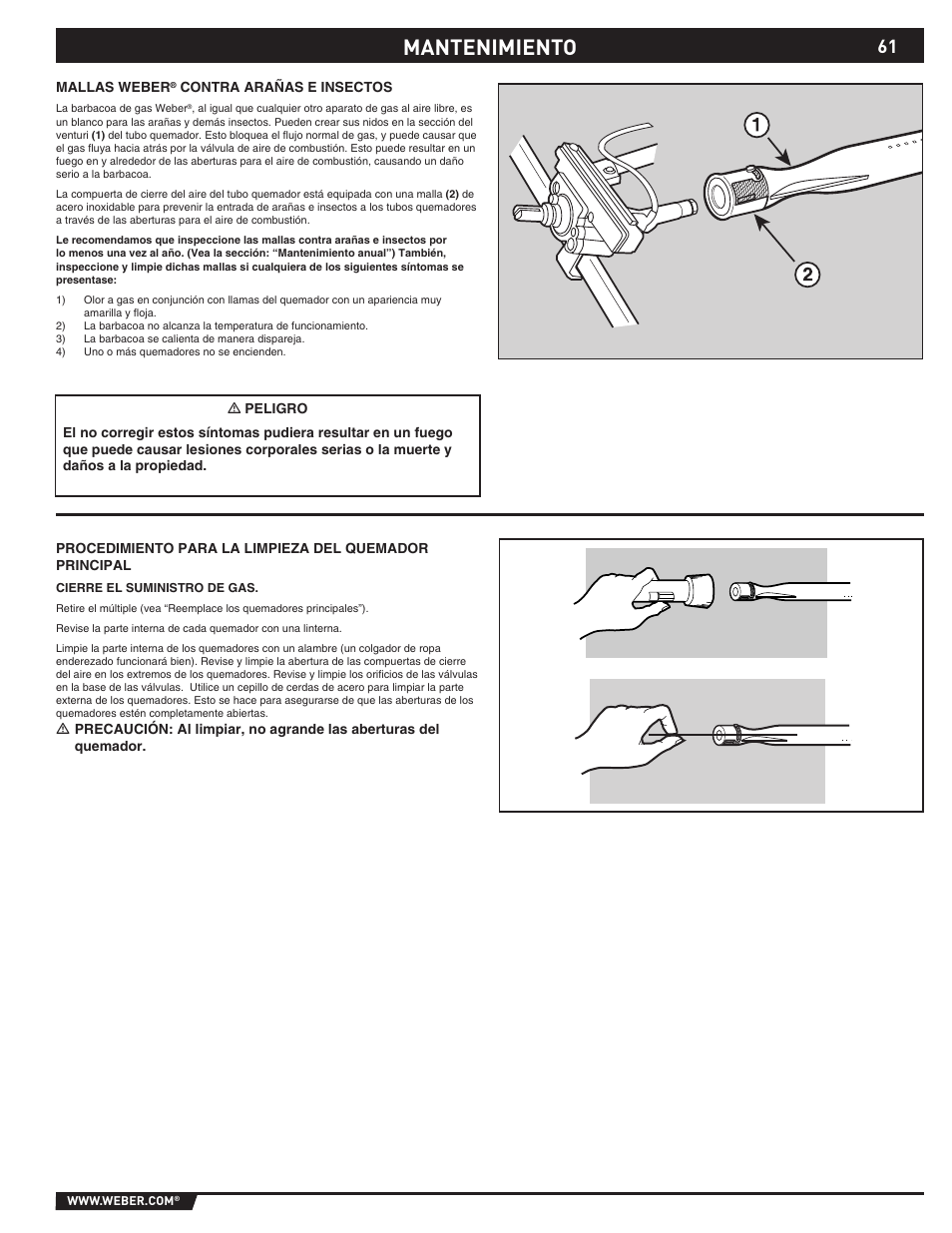 Mantenimiento | weber 89373 User Manual | Page 61 / 92