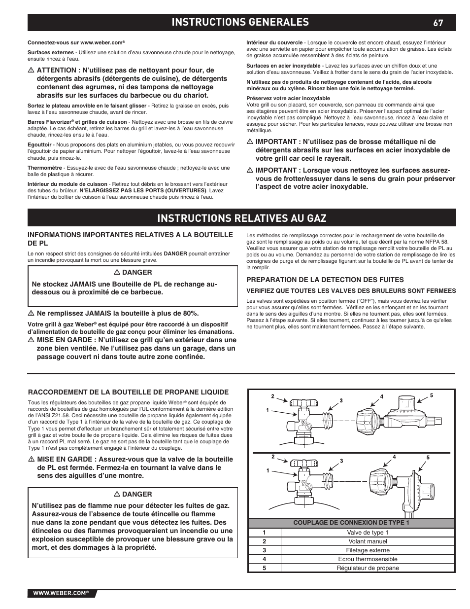 Instructions generales | weber 89373 User Manual | Page 67 / 92