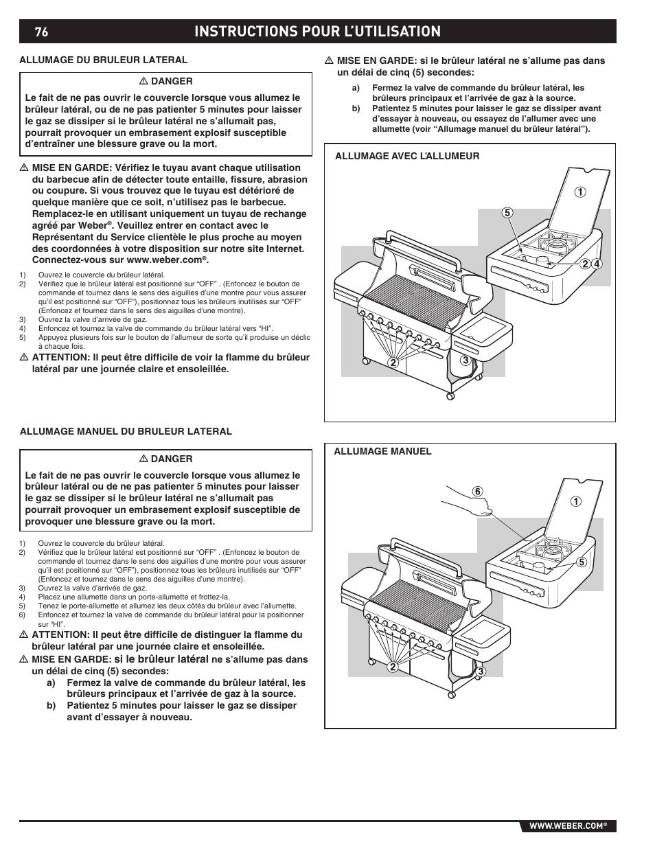 Instructions pour l’utilisation | weber 89373 User Manual | Page 76 / 92