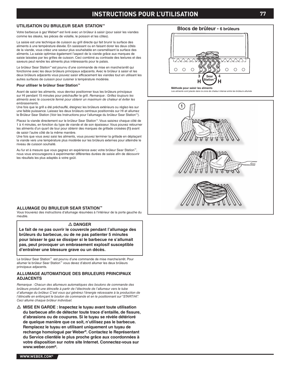 Instructions pour l’utilisation, Blocs de brûleur | weber 89373 User Manual | Page 77 / 92