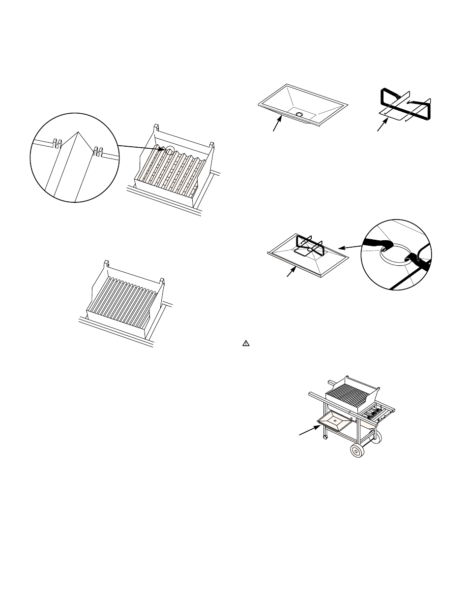 Install flavorizer bars and cooking grates, Install the bottom tray | weber 1100 User Manual | Page 18 / 36