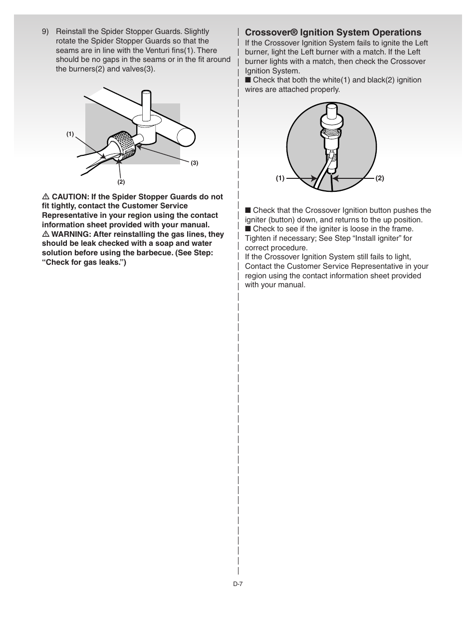 Crossover® ignition system operations | weber 55204 User Manual | Page 32 / 33