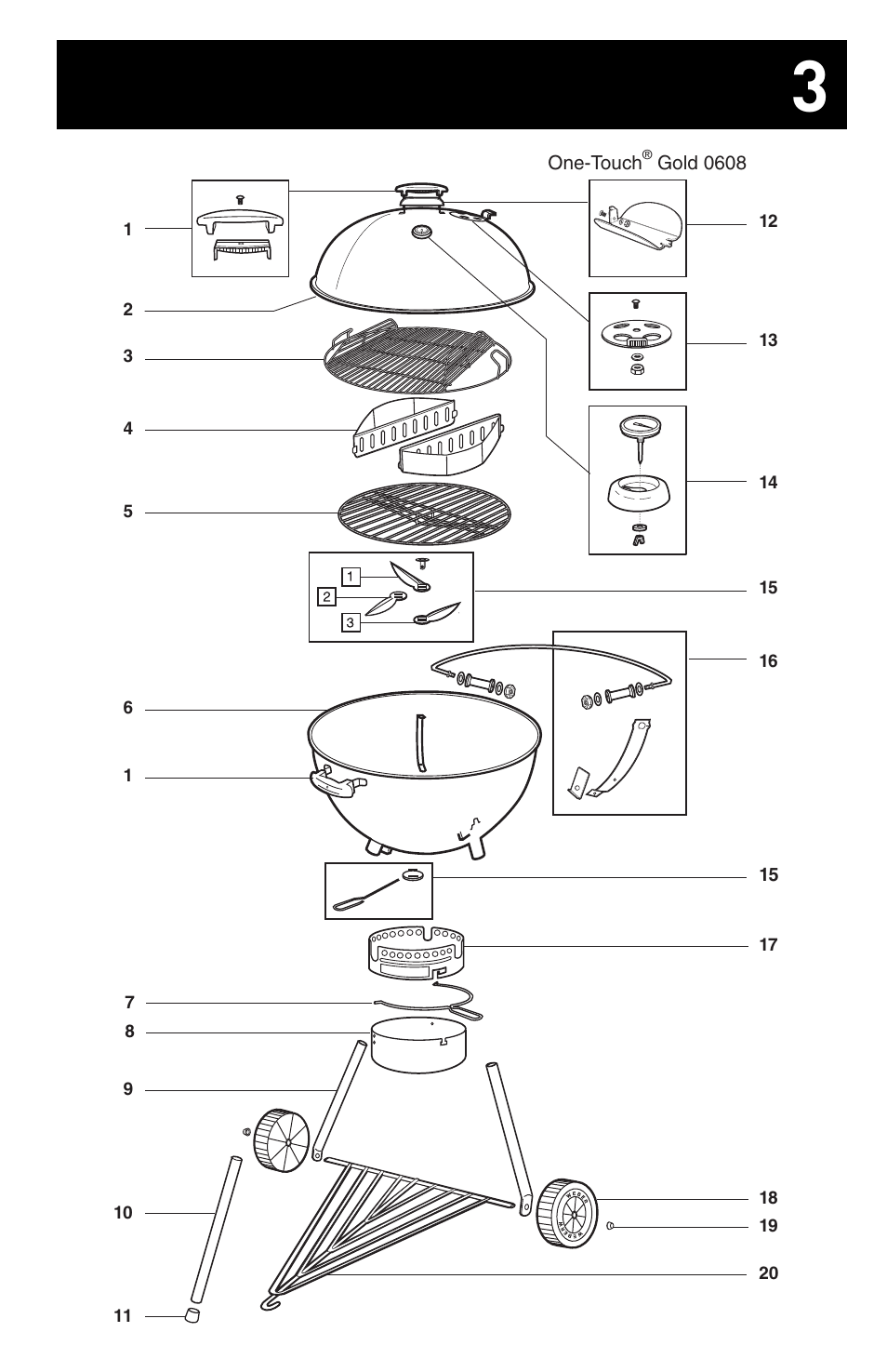 weber ONE-TOUCH GOLD 30821_091508 User Manual | Page 3 / 20